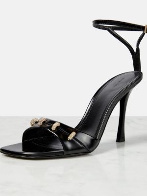 Sandales en cuir à imprimé Givenchy noir