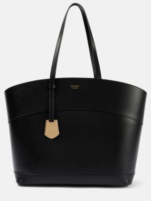 Kožená nákupná taška Ferragamo čierna