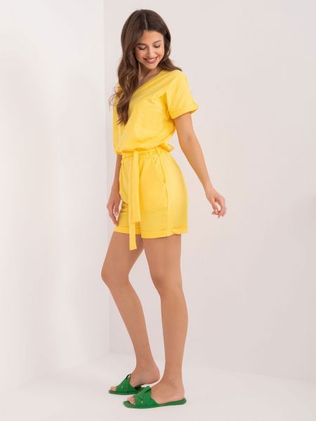 Ολόσωμη φόρμα με φερμουάρ Fashionhunters κίτρινο
