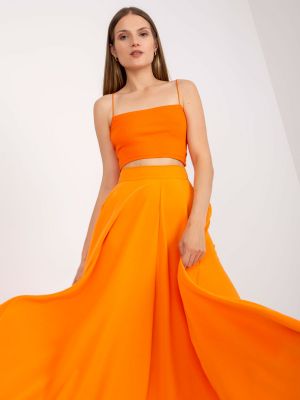 Maxi sukňa Fashionhunters - Oranžová