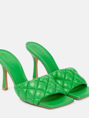 Nahast sandaalid Bottega Veneta roheline