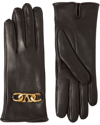 Кожени ръкавици Valentino Garavani черно