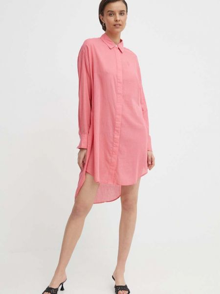 Pamučna mini haljina oversized Mos Mosh ružičasta