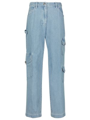 Voľné džínsy s vysokým pásom Staud modrá