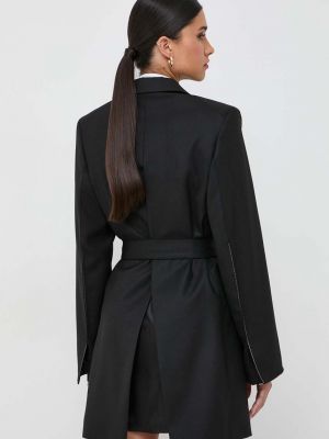 Gyapjú mini ruha Victoria Beckham fekete