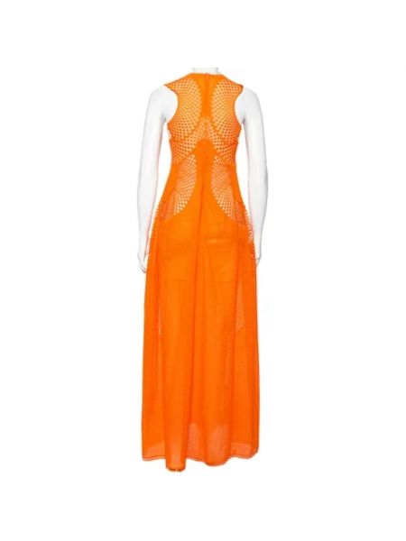 Sukienka bawełniana Stella Mccartney Pre-owned pomarańczowa