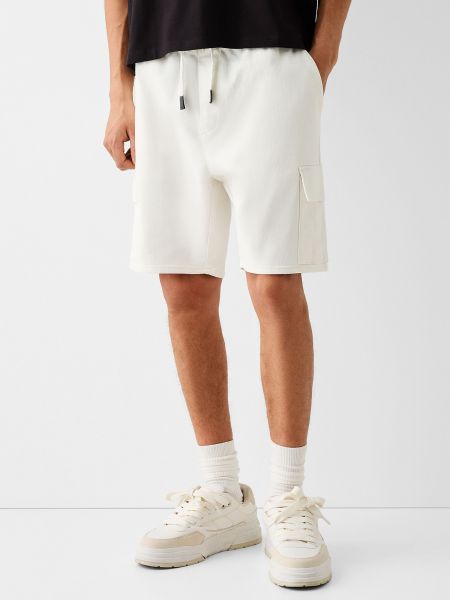 Pantalon cargo Bershka blanc