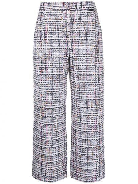 Pantalon en tweed Karl Lagerfeld blanc