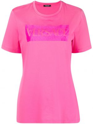 Camiseta con estampado Versace rosa