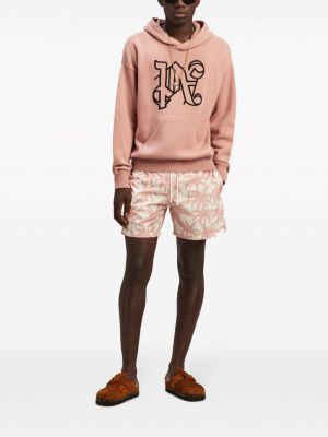 Siuvinėtas džemperis su gobtuvu Palm Angels rožinė