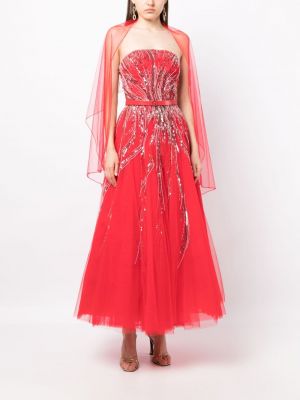 Sukienka koktajlowa Saiid Kobeisy czerwona