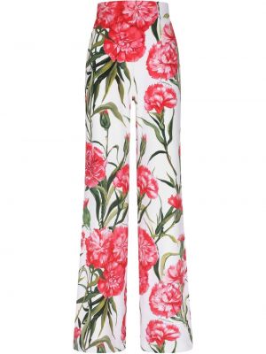 Pantaloni a fiori Dolce & Gabbana bianco