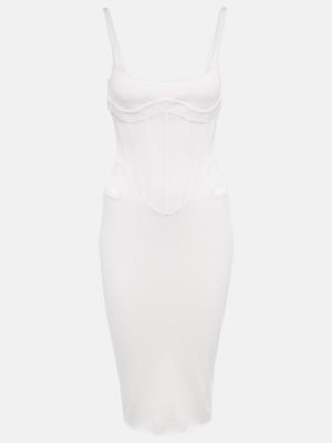 Viskózové šaty Mugler - bílá