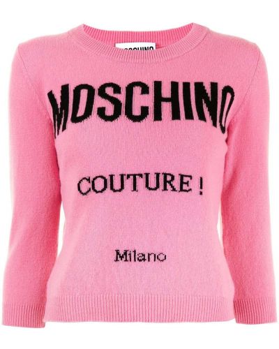Jersey de punto de tela jersey Moschino rosa
