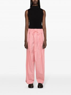 Hose ausgestellt mit plisseefalten Jil Sander pink