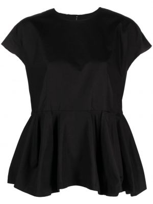 Пеплум памучна блуза Comme Des Garçons черно