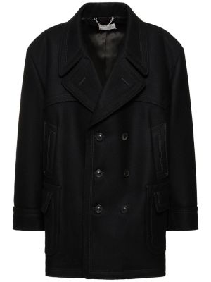 Vilnonis paltas oversize Maison Margiela juoda