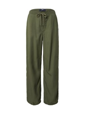 Широки панталони тип „марлен“ Hollister зелено
