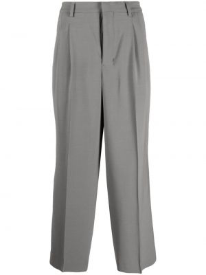 Plisované rovné kalhoty Ami Paris šedé