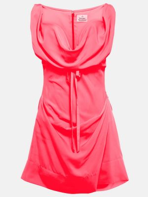 Mini vestido drapeado de crepé Vivienne Westwood rosa