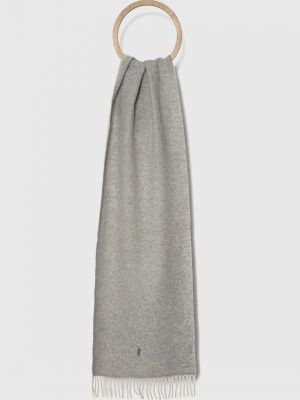 Однотонный шерстяной шарф Polo Ralph Lauren серый
