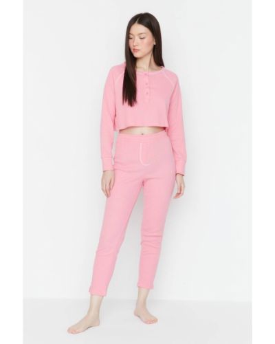 Gombolt pizsama Trendyol rózsaszín