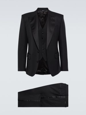 Volnena ukrojena obleka Dolce&gabbana črna