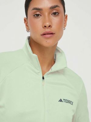Geacă cu fermoar din fleece slim fit Adidas verde