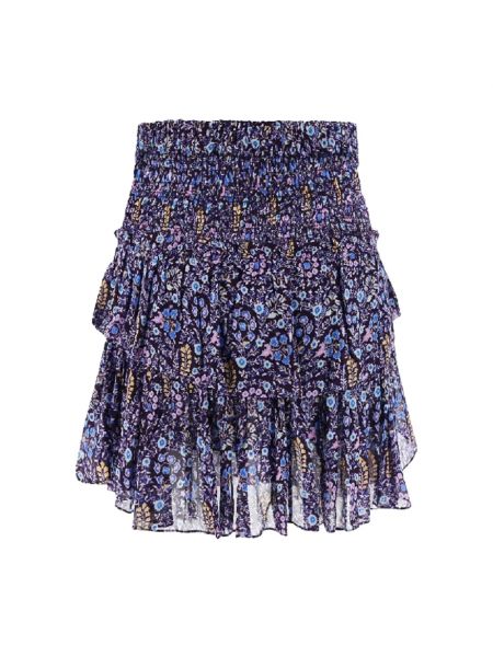 Mini spódniczka z falbankami w kwiatki Isabel Marant Etoile niebieska