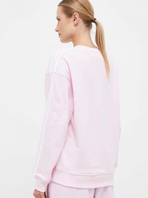 Bavlněná mikina s aplikacemi Adidas růžová