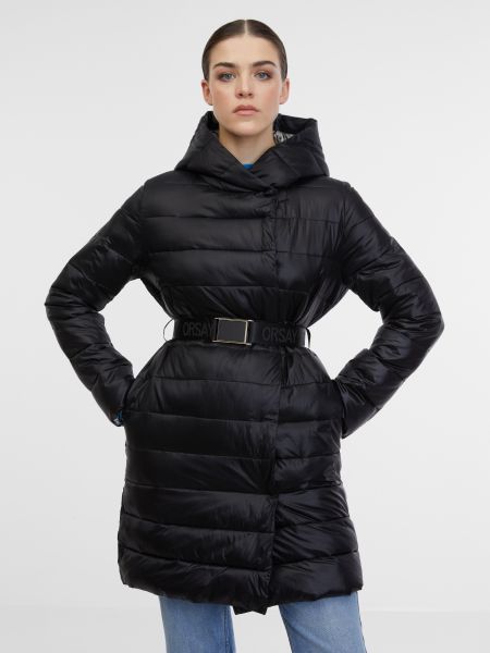 Pikowany płaszcz zimowy Orsay czarny