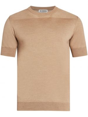 T-shirt con scollo tondo Jil Sander beige