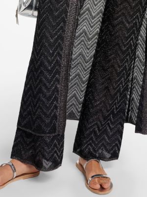 Rovné kalhoty s vysokým pasem Missoni černé