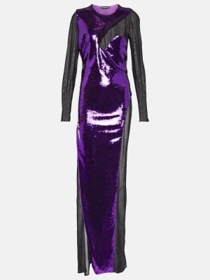 Sukienka długa Tom Ford fioletowa
