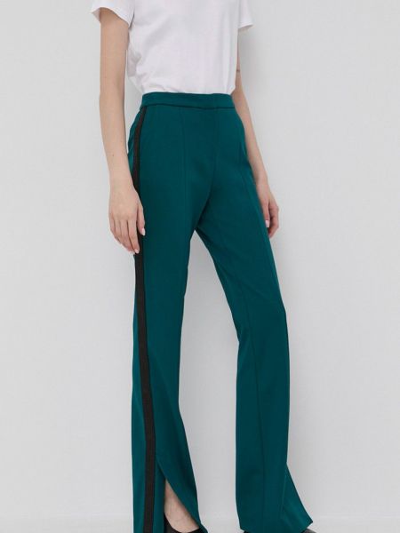 Karl Lagerfeld nadrág női, zöld, magas derekú trapéz