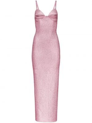 Макси рокля с кристали Area розово
