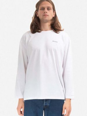 Μακρυμάνικη μπλούζα σε φαρδιά γραμμή Columbia λευκό