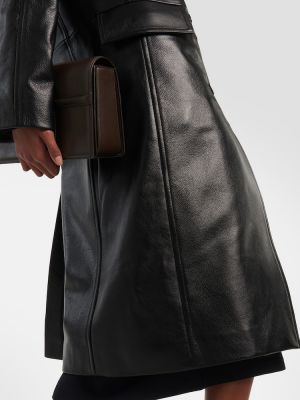 Kožený kabát Totême čierna