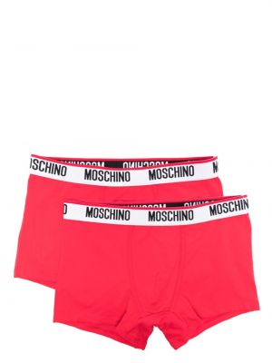 Bavlněné boxerky s potiskem Moschino červené