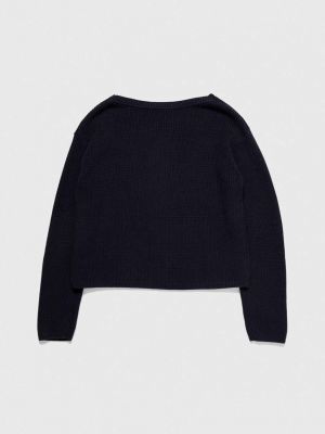 Sweter bawełniany z długim rękawem Tommy Hilfiger niebieski