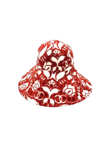 Czerwona czapka bawełniana Chanel Vintage