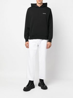 Kapučdžemperis ar apdruku Calvin Klein melns