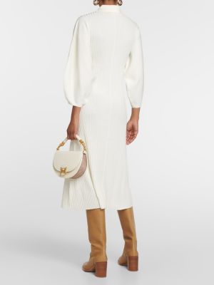 Vestido midi de lana Chloé blanco