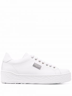 Sneakers με κορδόνια με δαντέλα Philipp Plein λευκό