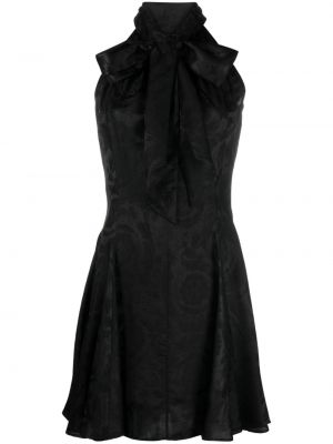 Žakardinis raštuotas suknele kokteiline Versace juoda