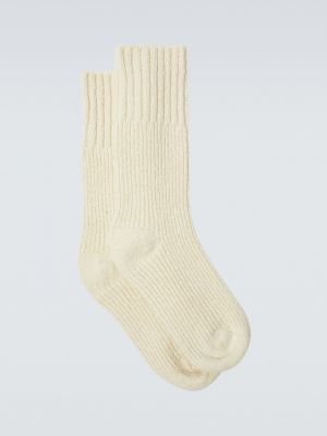 Шелковые шерстяные носки Jil Sander белые