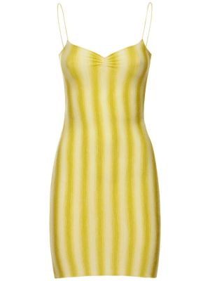Pruhované viskózové mini šaty Gimaguas žltá
