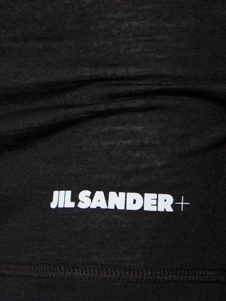 Tričko s dlhými rukávmi Jil Sander čierna