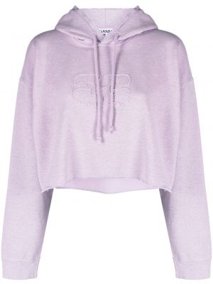 Medvilninis džemperis su gobtuvu Ganni violetinė