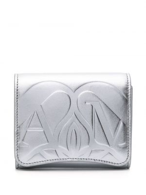 Kožená peněženka Alexander Mcqueen stříbrná